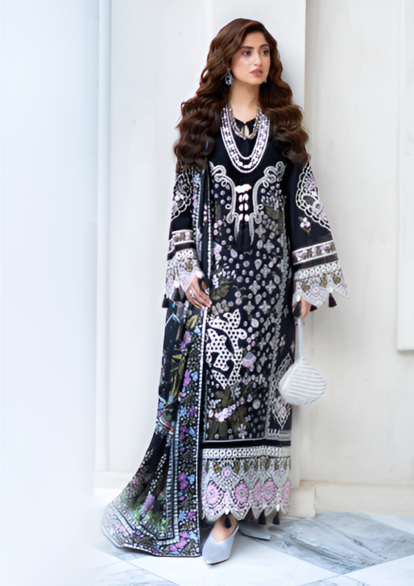 3 PC LUXURY EMBROIDERED COLLECTION BY MAHNUR - Image 2