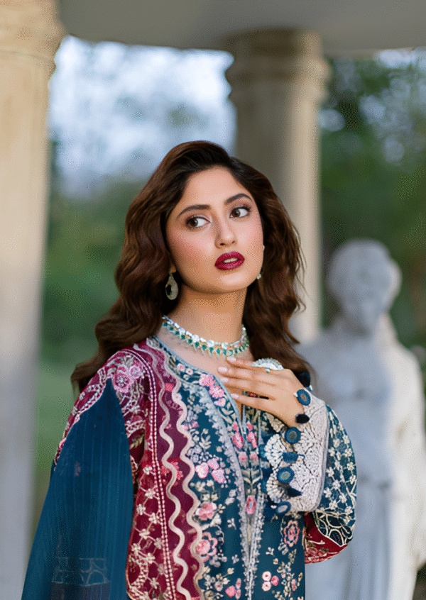 3 PC LUXURY EMBROIDERED COLLECTION BY MAHNUR - Image 4