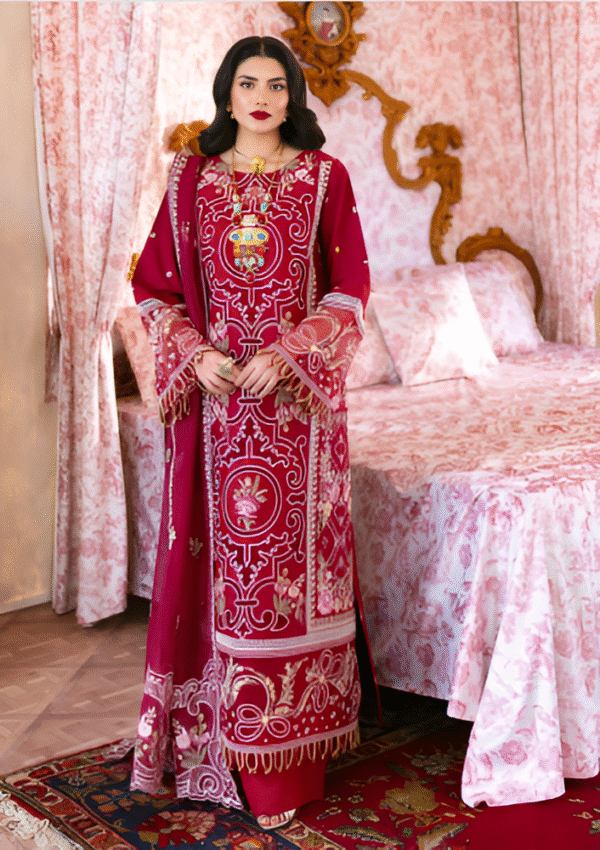 3 PC LUXURY EMBROIDERED COLLECTION BY MAHNUR - Image 2