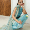 3 PC Embroidered Lawn by Sanam Saeed - Image 2
