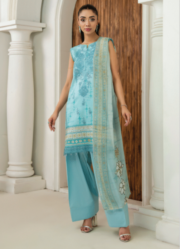 3 PC Embroidered Lawn by Sanam Saeed