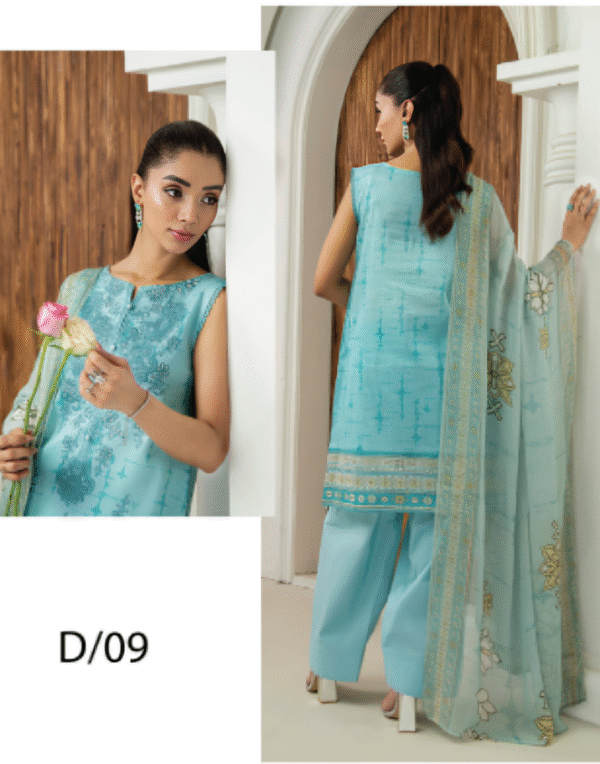 3 PC Embroidered Lawn by Sanam Saeed - Image 4